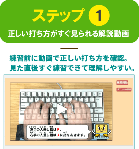 正しい打ち方がすぐ見られる解説動画