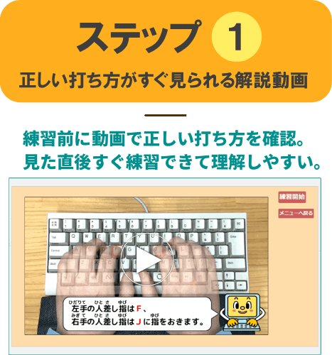正しい打ち方がすぐ見られる解説動画