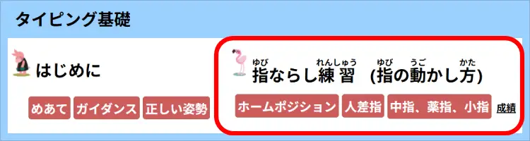指ならし練習のメニュー